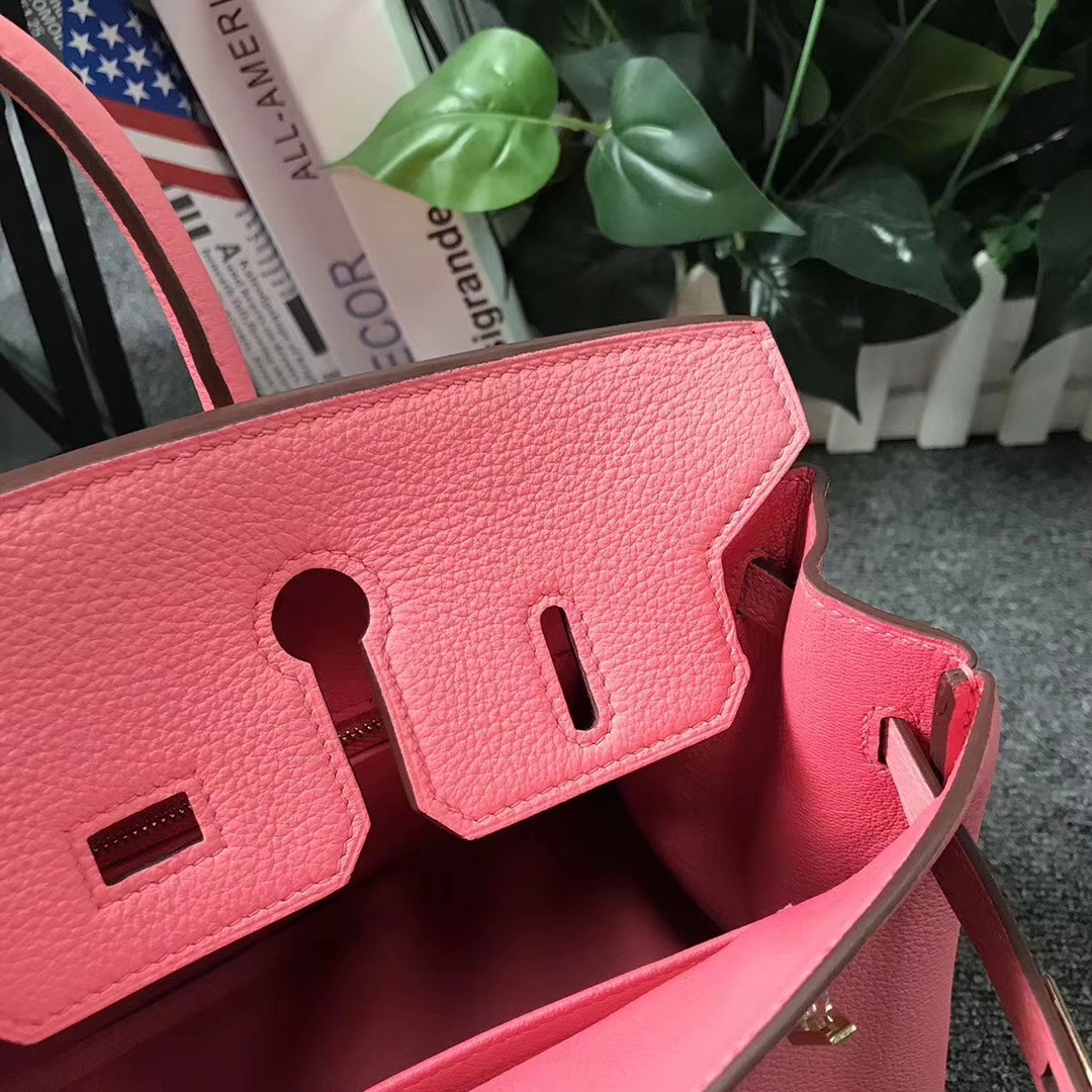 Hermès（爱马仕）8W新唇膏粉 原厂御用顶级小牛皮 Birkin 25 金扣