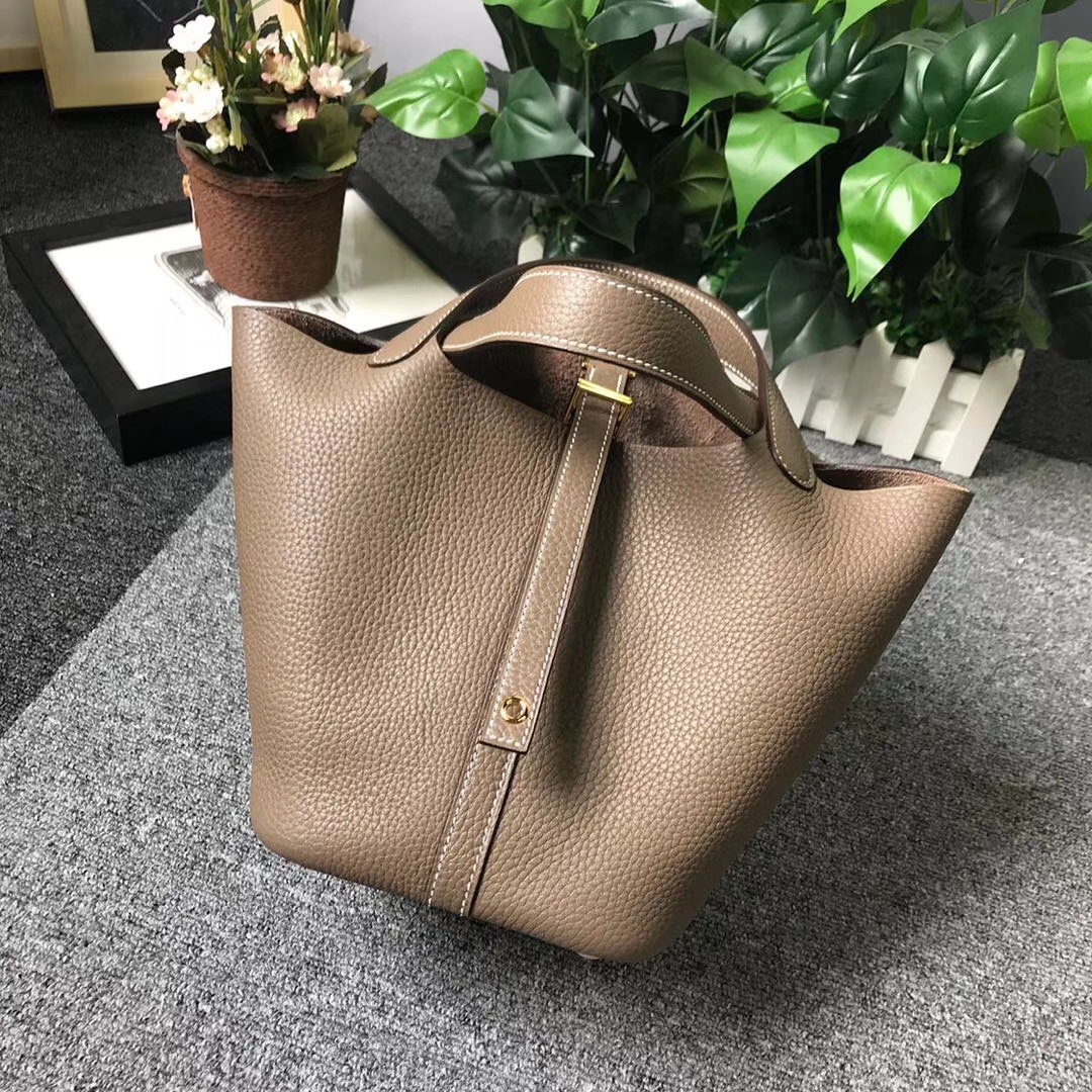 Hermès（爱马仕）CK18 大象灰 原厂御用顶级TC 皮 Picotin  Lock 18cm 金扣 现货