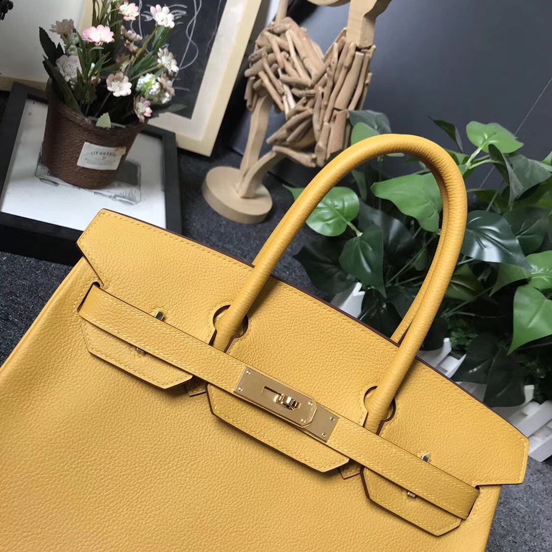 Hermès（爱马仕）9D琥珀黄 原厂御用顶级小牛皮 Birkin 30 金扣 现货