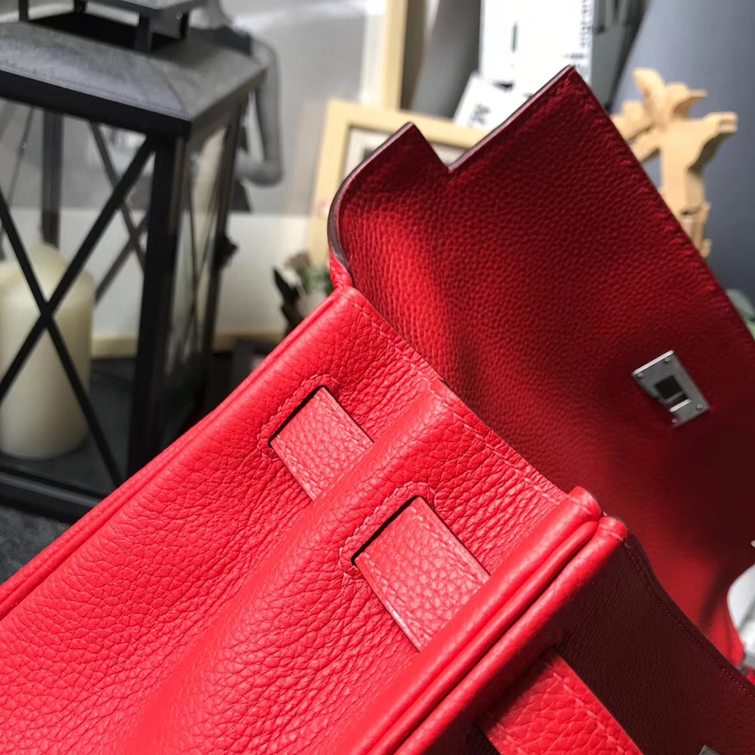 Hermès（爱马仕）Q5 中国红 糖果红 原厂御用顶级小牛皮 Kelly 32 银扣