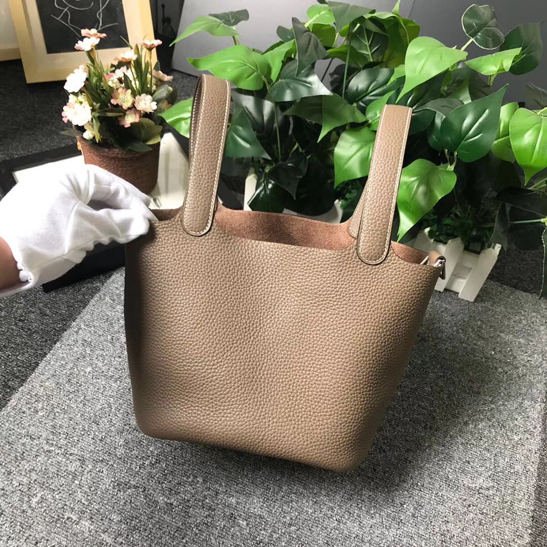 Hermès（爱马仕）CK18 大象灰 原厂御用顶级TC 皮 Picotin  Lock 18cm 金扣 现货