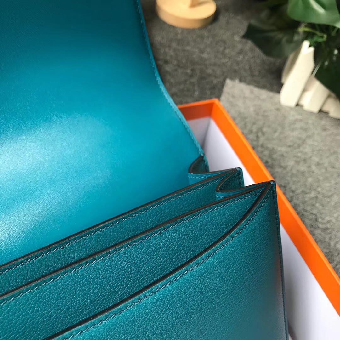 Hermès（爱马仕）7F孔雀蓝 原厂御用顶级Ever Color皮 2002-20 现货 20cm