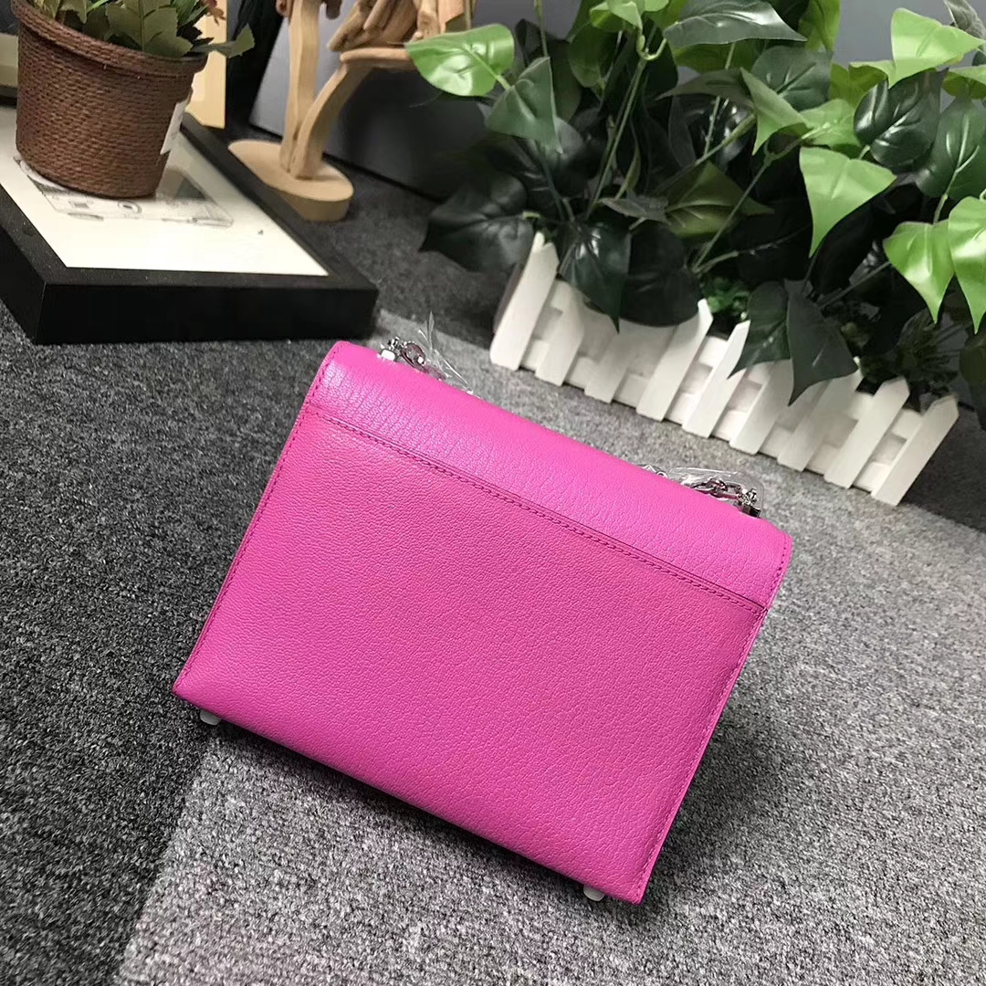 Hermès（爱马仕）9I 玉兰粉 原厂御用顶级山羊皮 Verrou 插销包