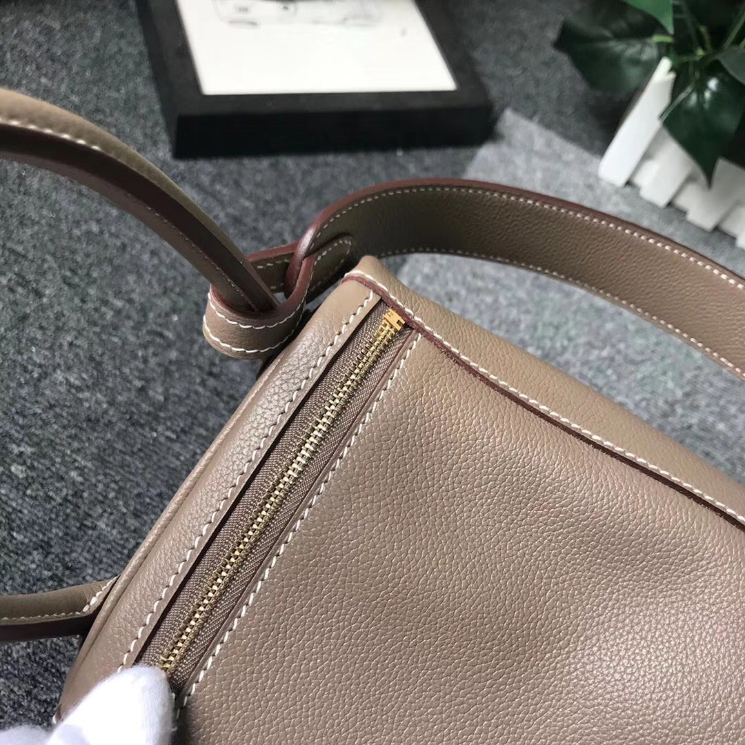 Hermès（爱马仕）CK18 大象灰 原厂御用顶级ever color 皮 Lindy 26 金扣