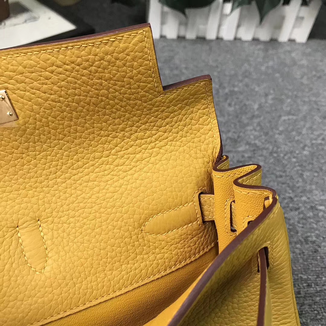 Hermès（爱马仕）9D琥珀黄 原厂御用顶级TC 皮 Kelly ado 金扣 现货