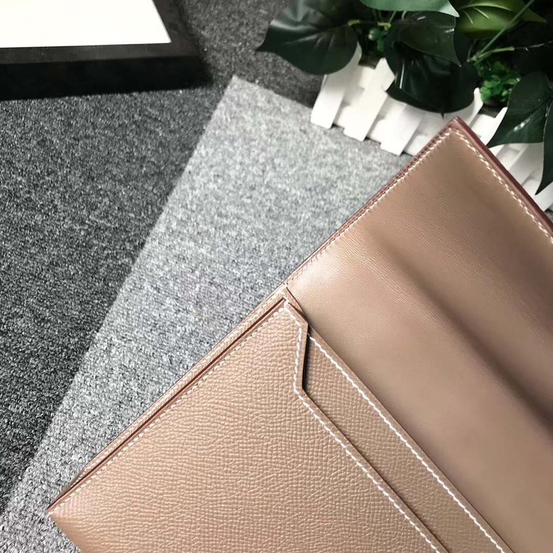 Hermès（爱马仕）CK18 大象灰 原厂御用顶级Epsom 皮 Verrou 插销包 现货