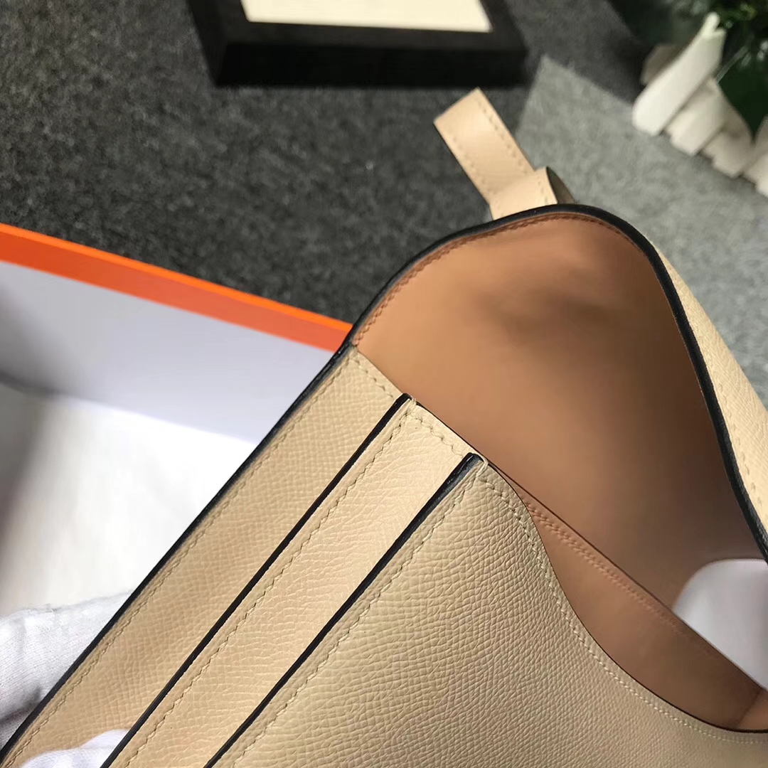 Hermès（爱马仕）S2风衣灰拼奶茶色 原厂御用顶级Epsom 皮 Constance 24 玫瑰金扣