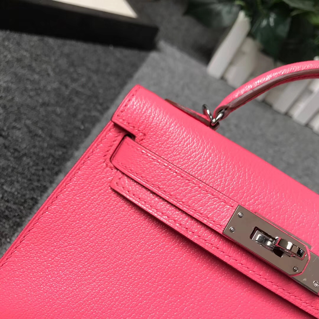 Hermès（爱马仕）U5 唇膏粉 原厂御用顶级山羊皮 Mini Kelly 二代 银扣