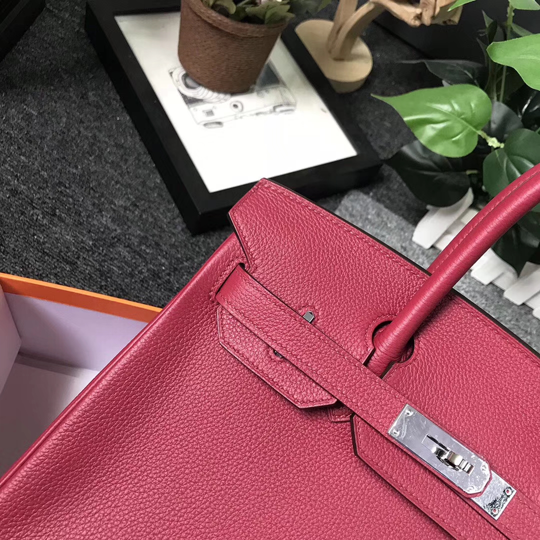 Hermès（爱马仕）K1 石榴红 原厂御用顶级小牛皮 Birkin 30 银扣 现货