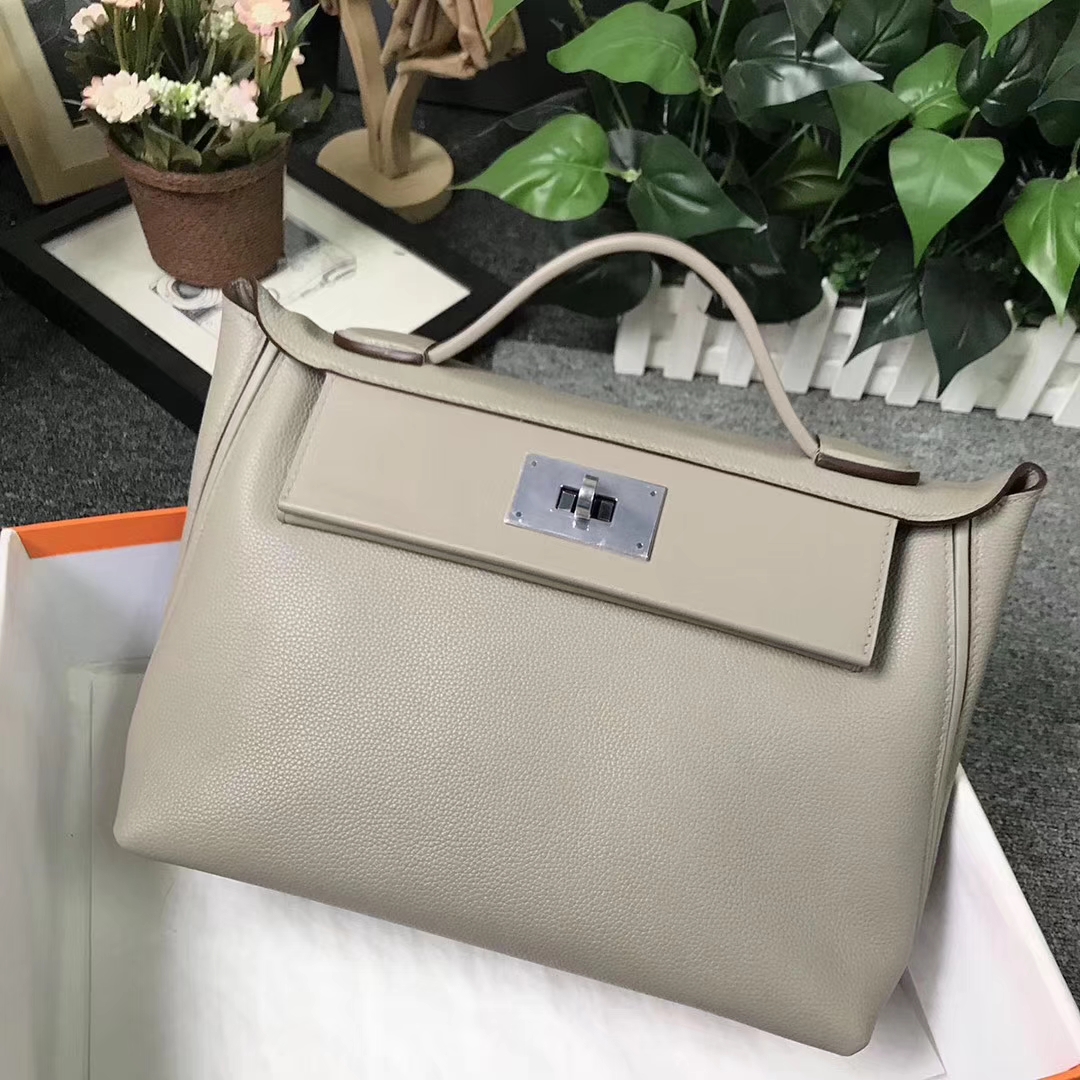 Hermès（爱马仕）M8 沥青灰 原厂御用顶级小牛皮拼Swift 皮 2424 银扣 现货