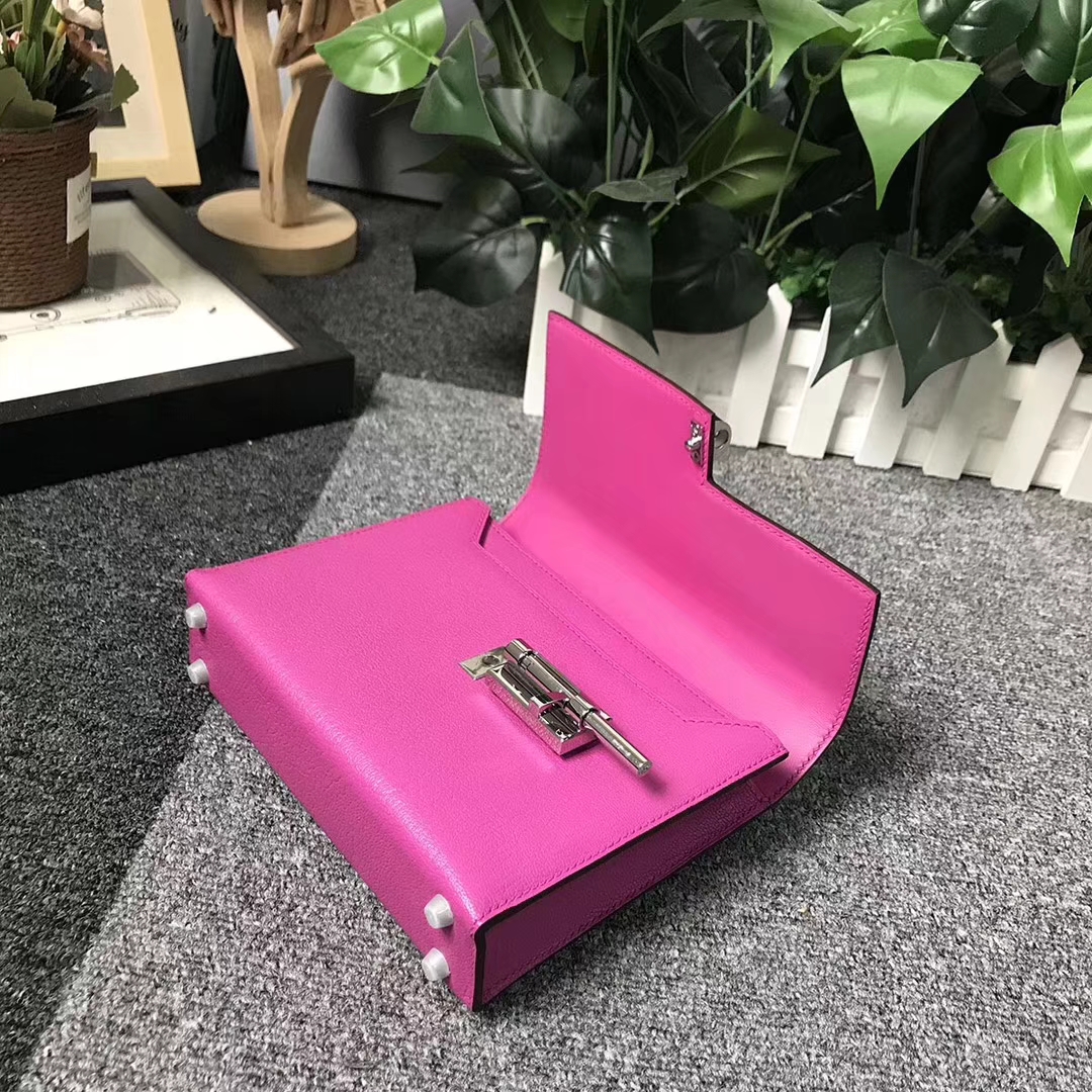 Hermès（爱马仕）9I 玉兰粉 原厂御用顶级山羊皮 Verrou 插销包