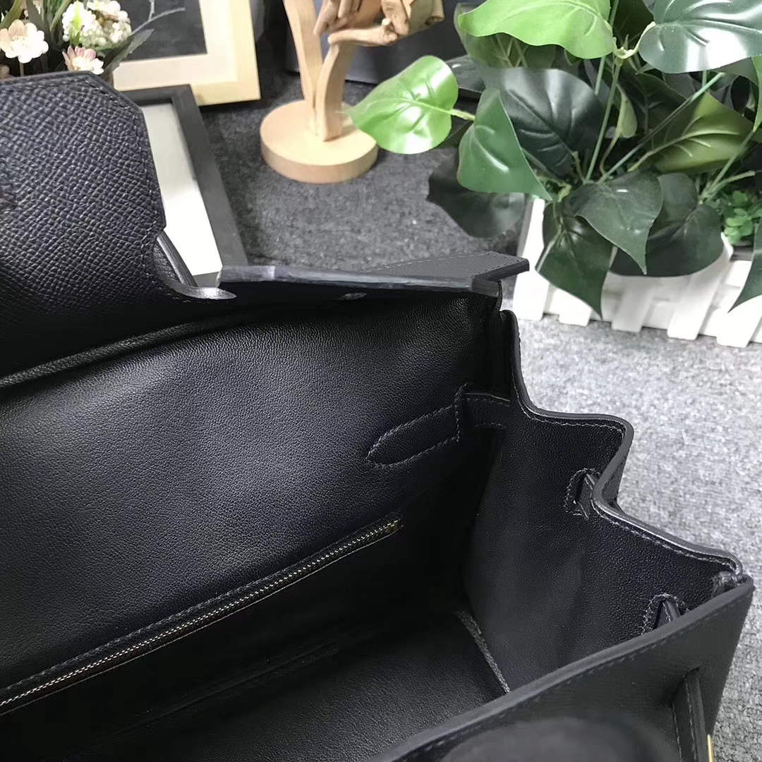 Hermès（爱马仕）Birkin 铂金包 CK89 黑色 原厂御用顶级Epsom皮 金扣 30cm 现货