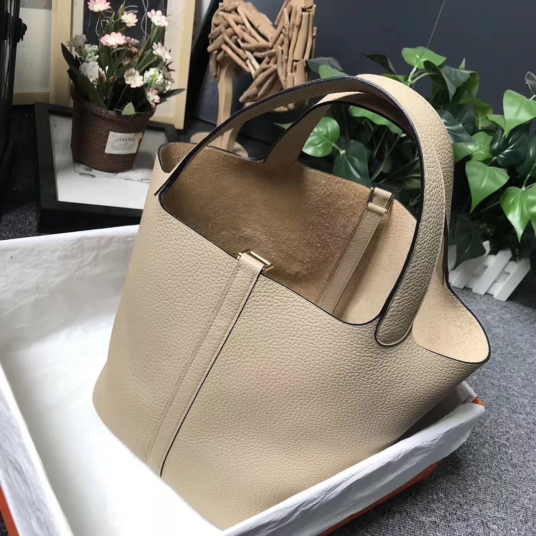 Hermès（爱马仕）S2 风衣灰 原厂御用顶级TC 皮 Picotin  Lock 22cm 金扣 现货