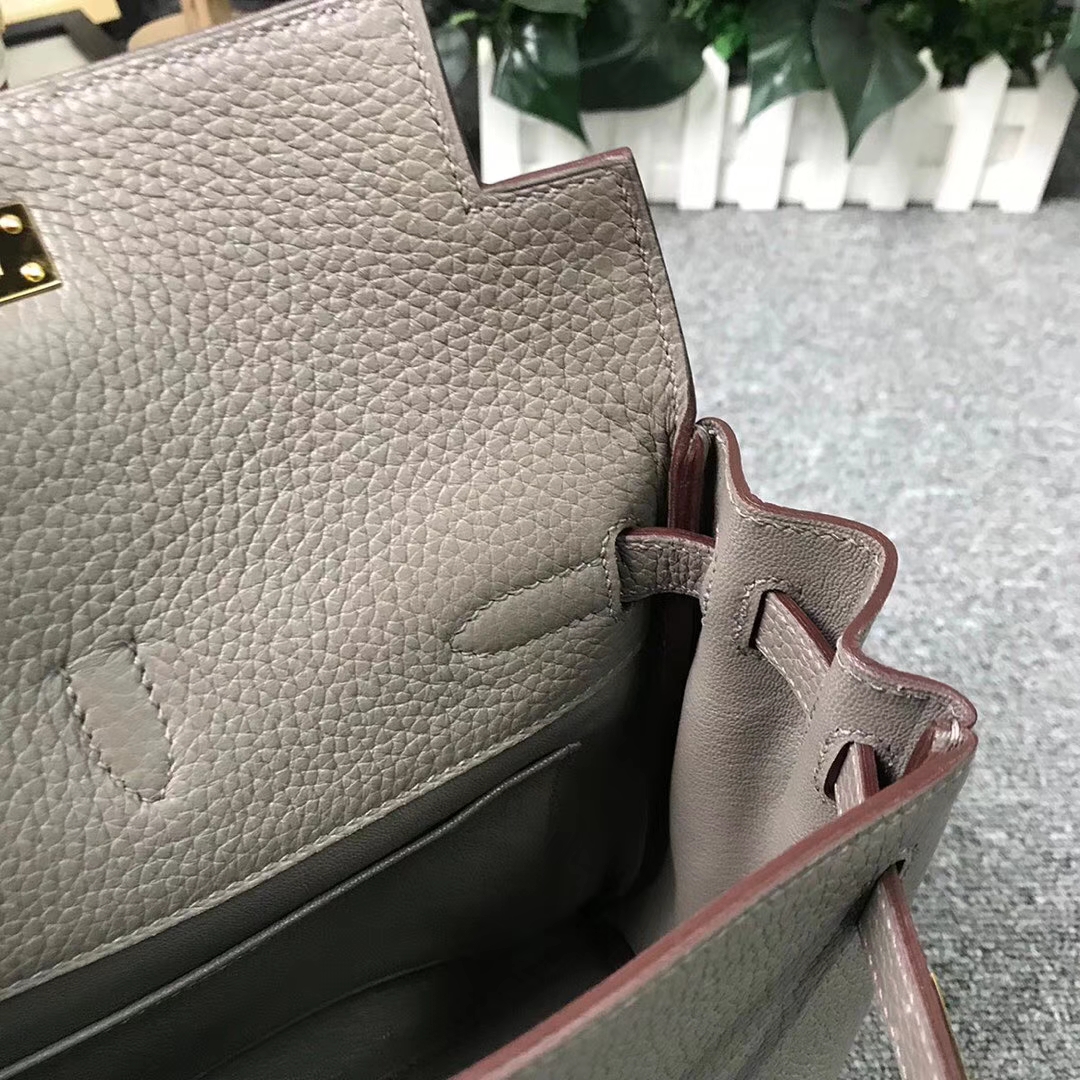 Hermès（爱马仕）M8 沥青灰 原厂御用顶级TC 皮 Kelly ado 金扣 现货