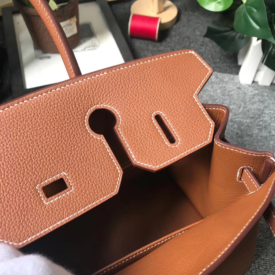 Hermès（爱马仕）C37 金棕色 原厂御用顶级小牛皮 Birkin 30 金扣 现货