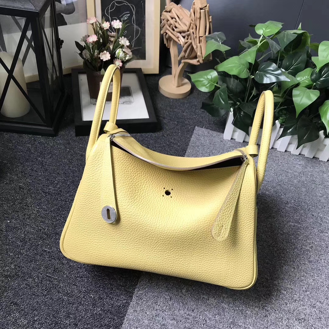 Hermès（爱马仕）1Z小鸡黄 原厂御用顶级TC 皮 Lindy 30 银扣