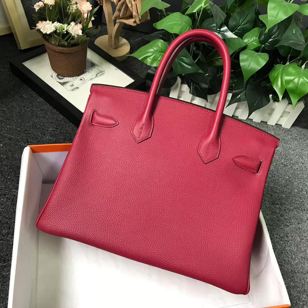 Hermès（爱马仕）K1 石榴红 原厂御用顶级小牛皮 Birkin 30 银扣 现货