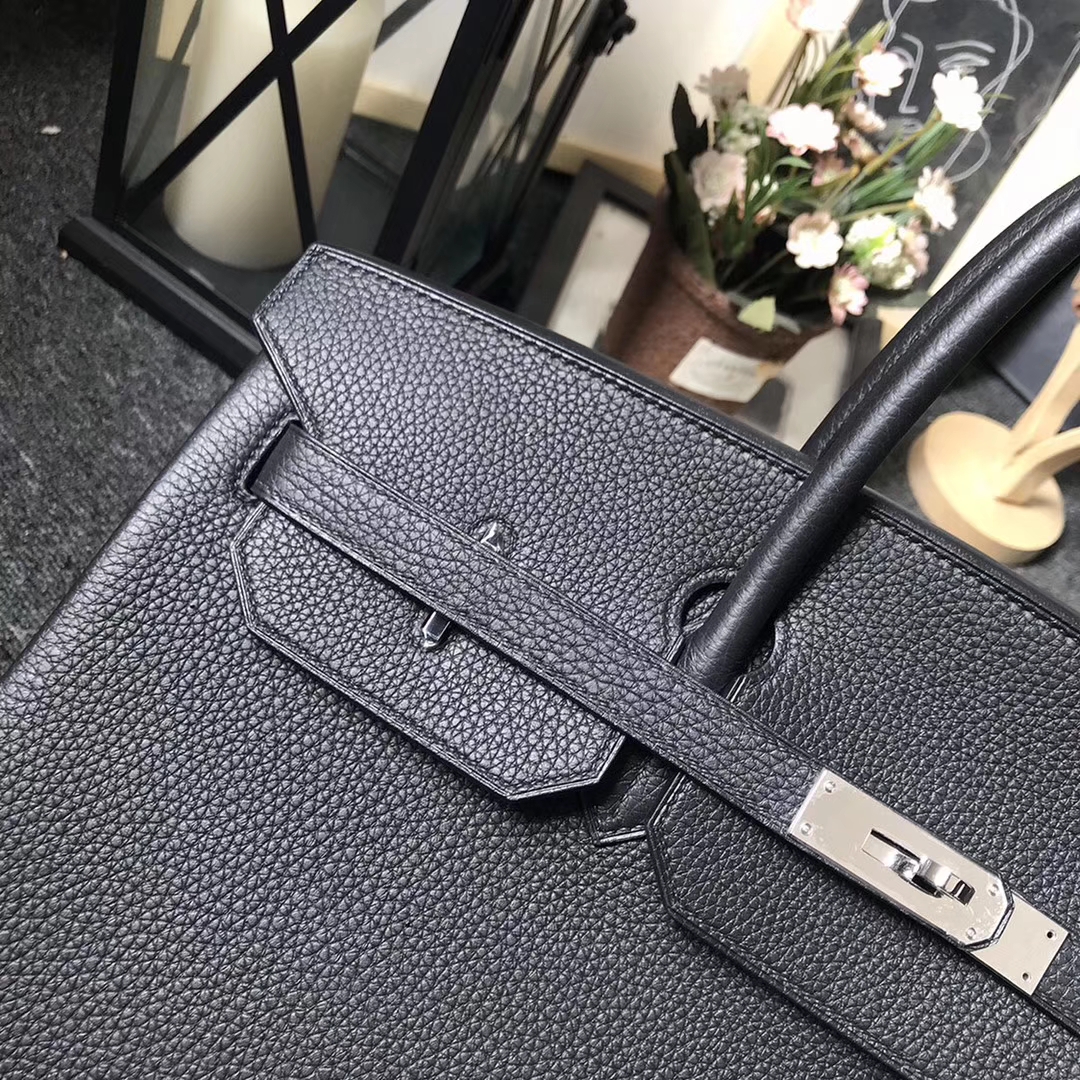 Hermès（爱马仕）CK89 黑色 原厂御用顶级小牛皮 Birkin 40 银扣 现货
