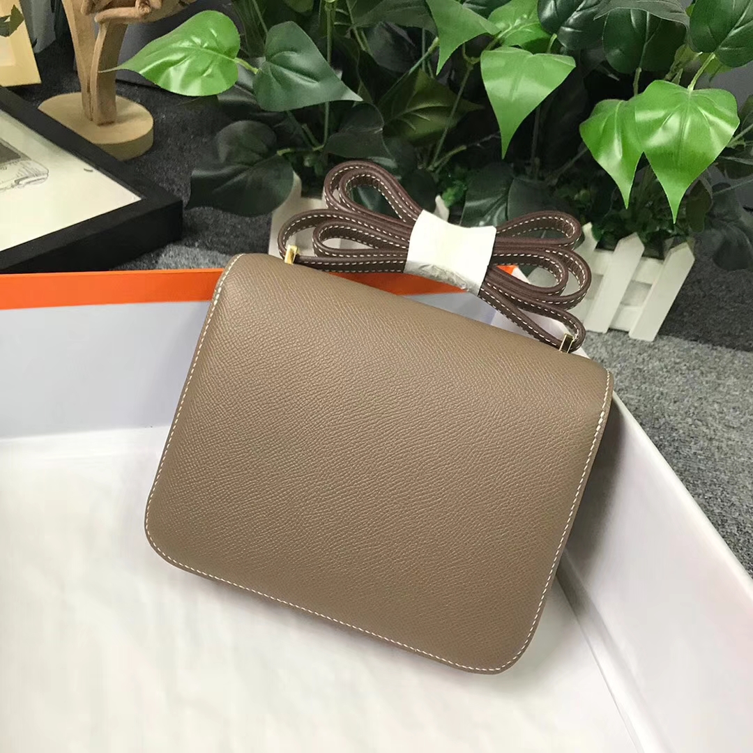 Hermès（爱马仕）CK18 大象灰 原厂御用顶级Epsom 皮 Constance 19 金扣 现货