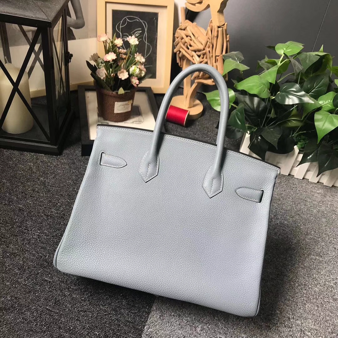 Hermès（爱马仕）J7 亚麻蓝 原厂御用顶级小牛皮 Birkin 30 金扣 现货
