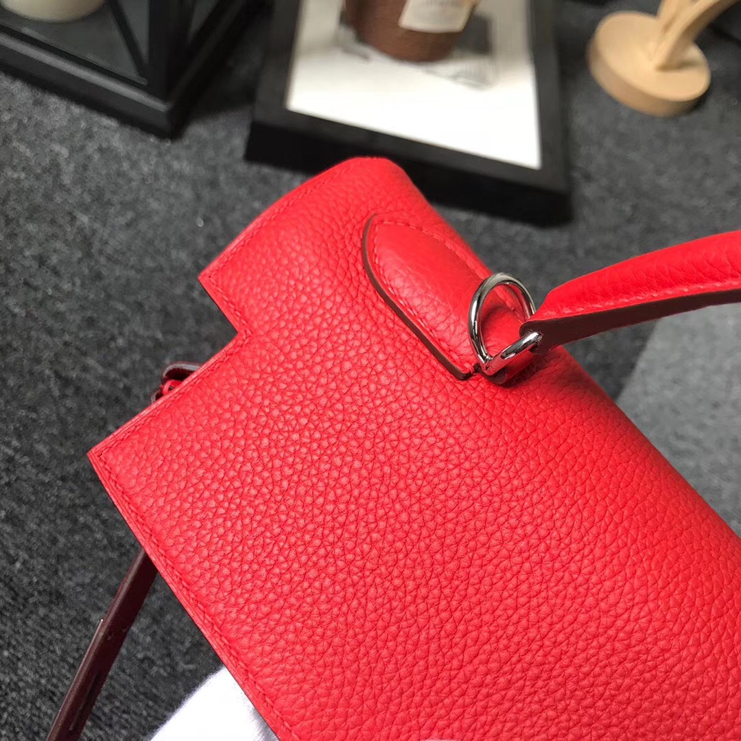 Hermès（爱马仕）Q5 中国红 糖果红 原厂御用顶级小牛皮 Kelly 32 银扣