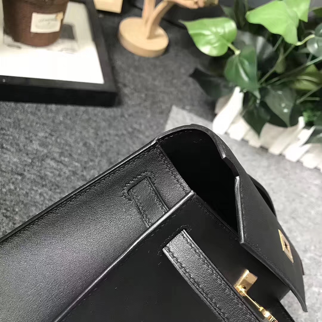Hermès（爱马仕）CK89 黑色 原厂御用顶级swift皮 Mini Kelly 银扣 现货