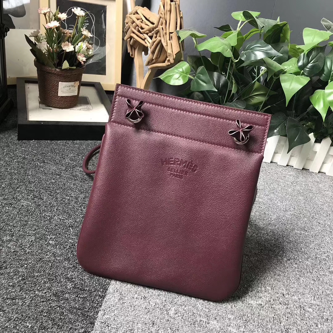 Hermès（爱马仕）Aline 艾琳包 酒红色 原厂御用顶级Swift 皮 21cm