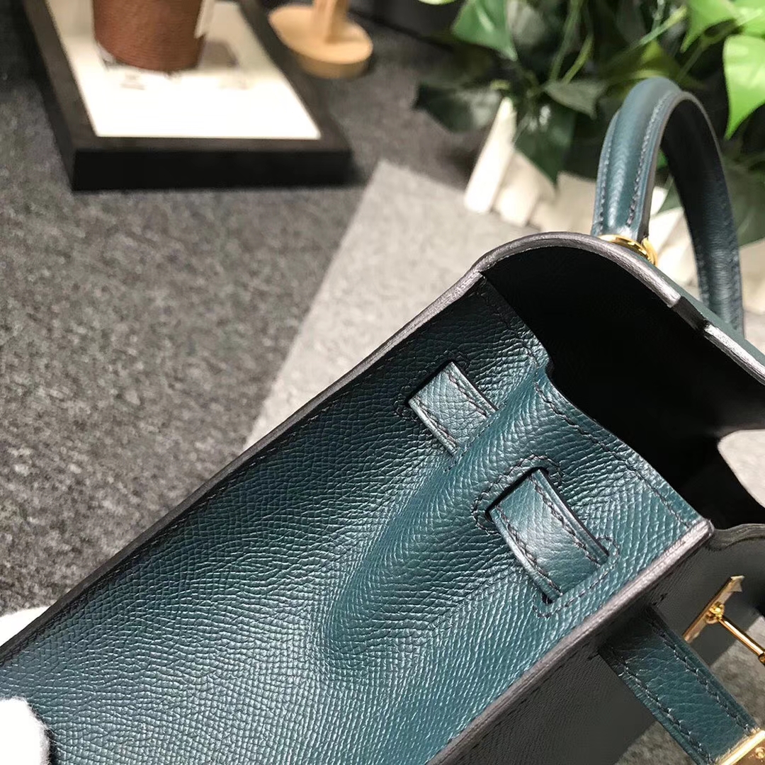 Hermès（爱马仕）6O松柏绿 原厂御用顶级Epsom 皮 Kelly 25 外缝 金扣 现货
