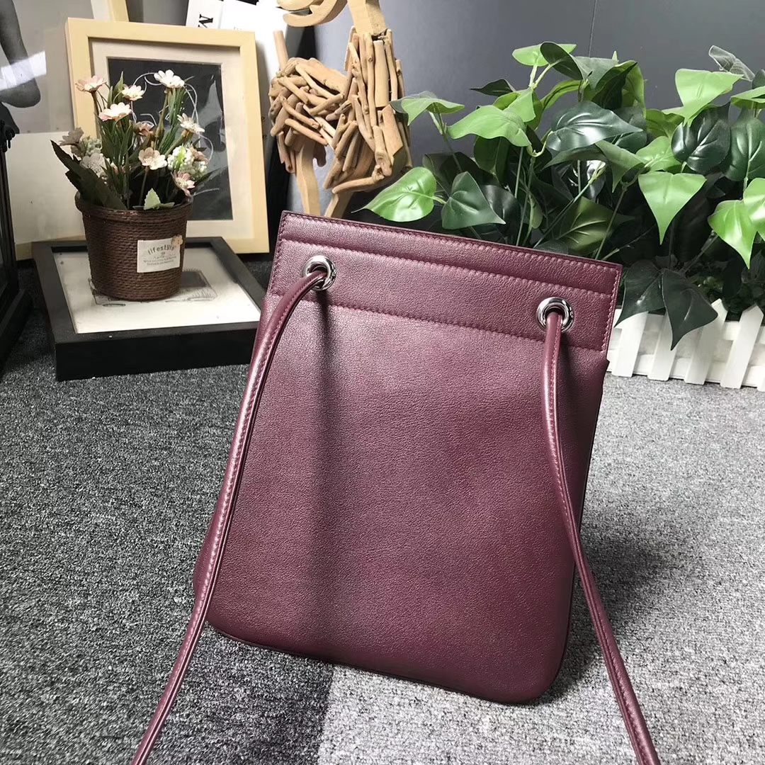 Hermès（爱马仕）Aline 艾琳包 酒红色 原厂御用顶级Swift 皮 21cm
