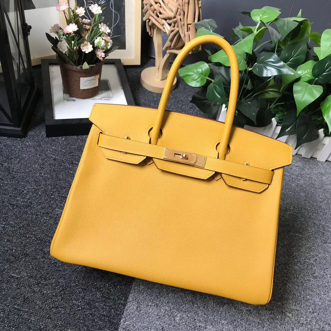 Hermès（爱马仕）9D琥珀黄 原厂御用顶级小牛皮 Birkin 30 金扣 现货