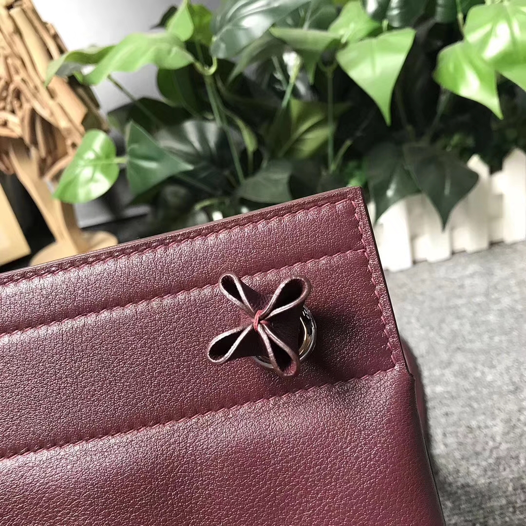 Hermès（爱马仕）Aline 艾琳包 酒红色 原厂御用顶级Swift 皮 21cm