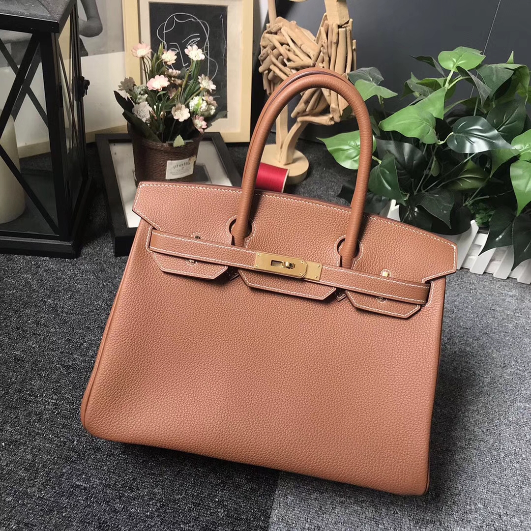 Hermès（爱马仕）C37 金棕色 原厂御用顶级小牛皮 Birkin 30 金扣 现货