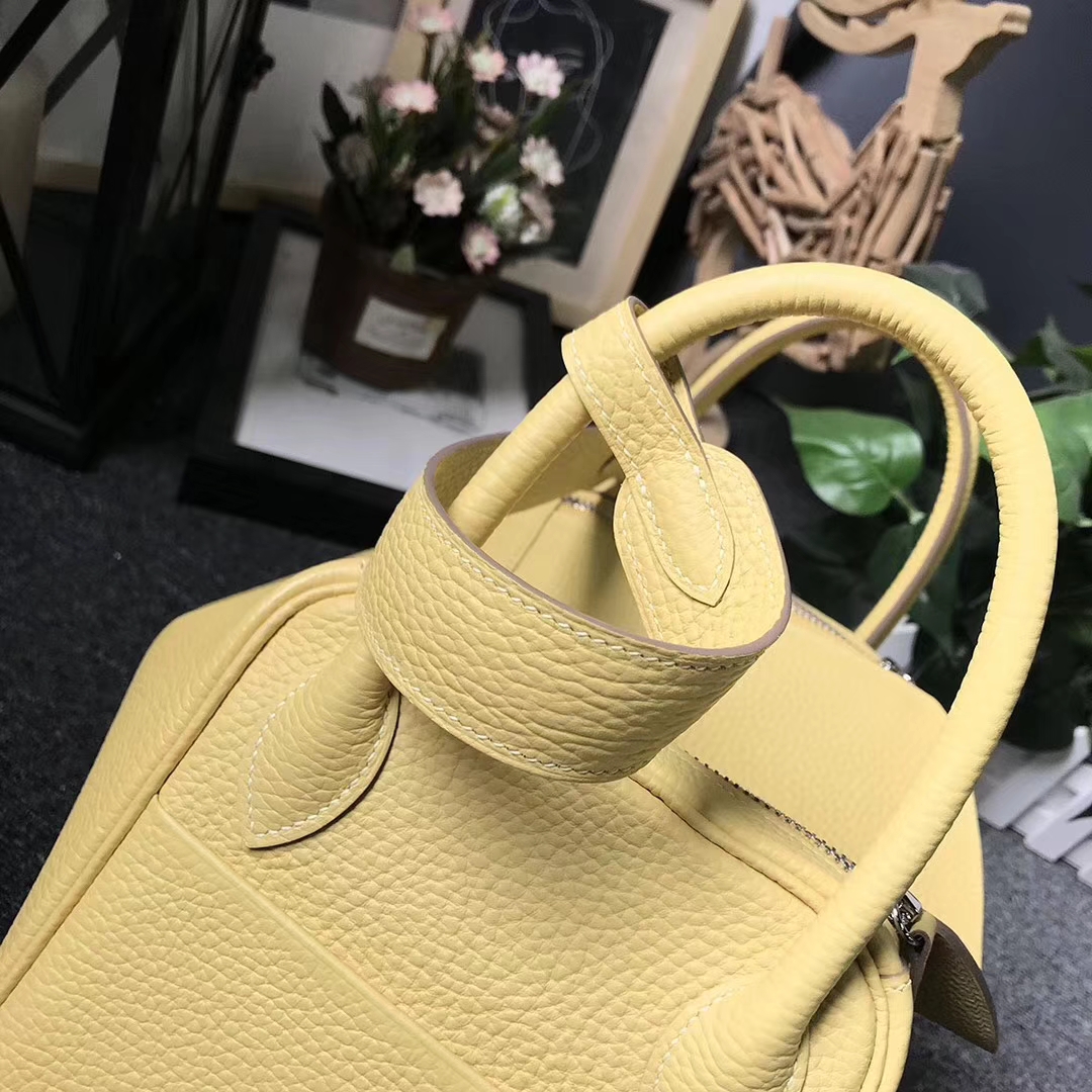 Hermès（爱马仕）1Z小鸡黄 原厂御用顶级TC 皮 Lindy 30 银扣