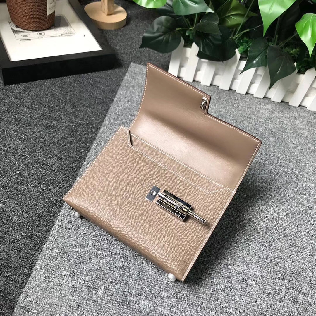 Hermès（爱马仕）CK18 大象灰 原厂御用顶级Epsom 皮 Verrou 插销包 现货