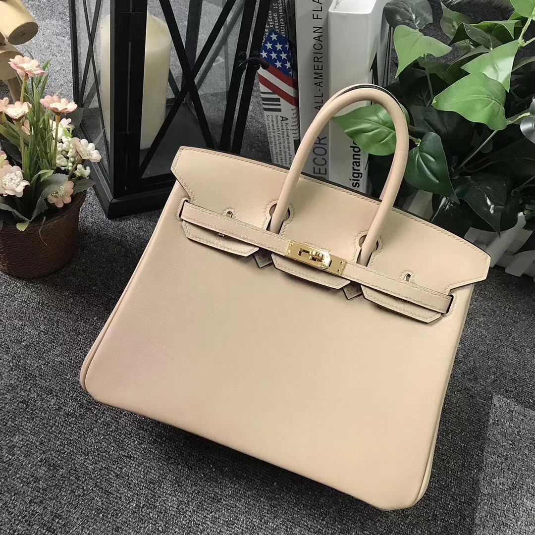Hermès（爱马仕）CK81 斑鸠灰 原厂御用顶级Swift 皮 Birkin 25 金扣