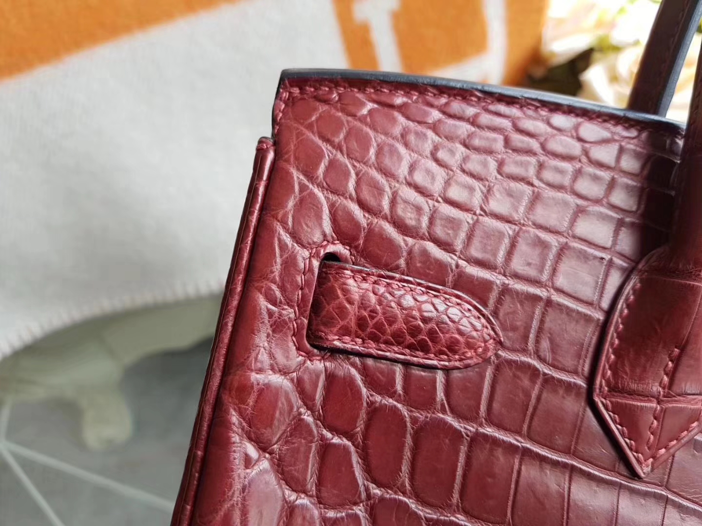 Hermès（爱马仕）Birkin铂金包 Hcp两点鳄鱼皮 Rouge H55 爱马仕红 金扣 30cm