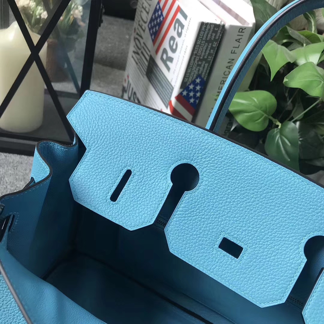 Hermès（爱马仕）Birkin铂金包 北方蓝 原厂御用顶级小牛皮 金扣 30cm