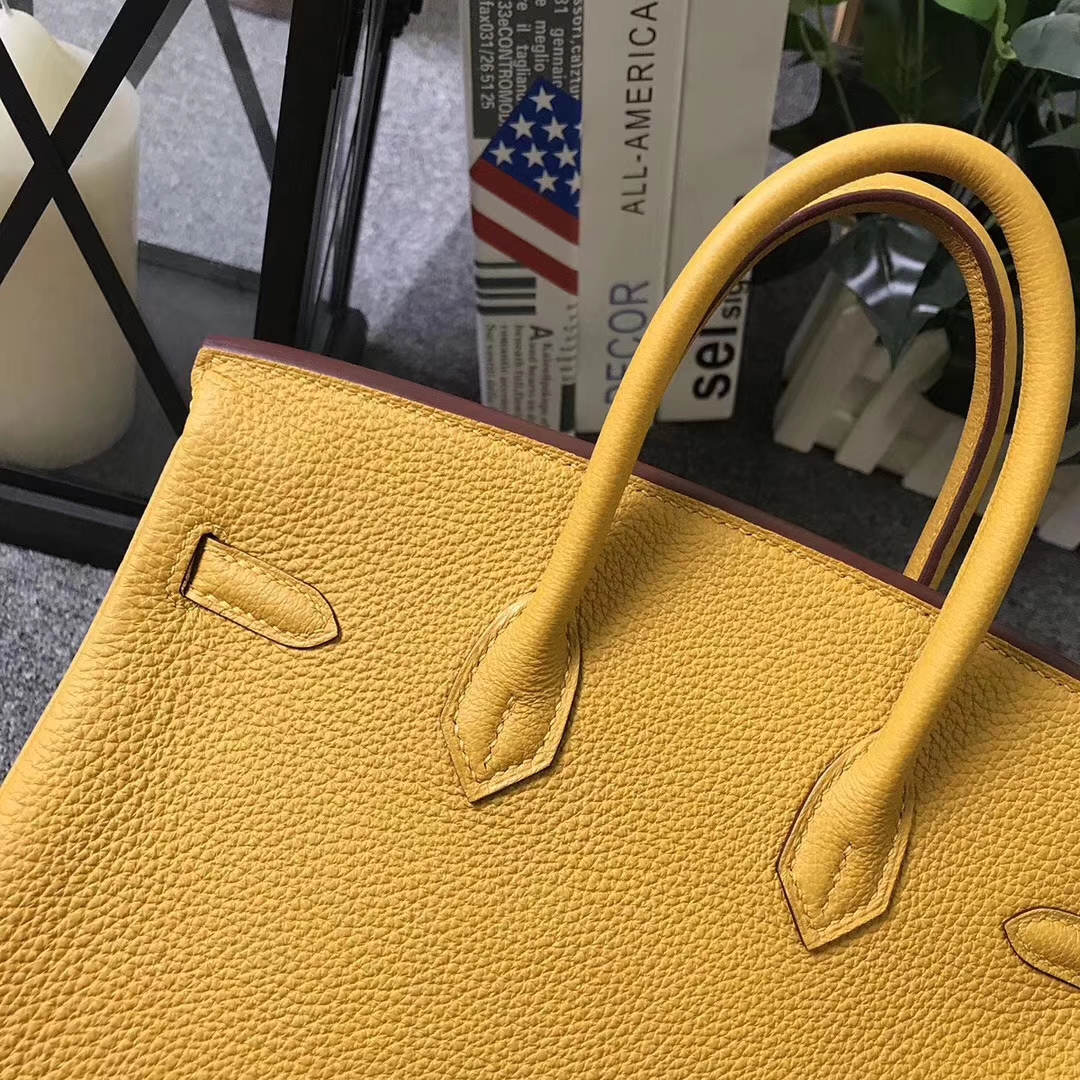 Hermès（爱马仕）9D琥珀黄 原厂御用顶级小牛皮 Birkin 25 金扣 现货