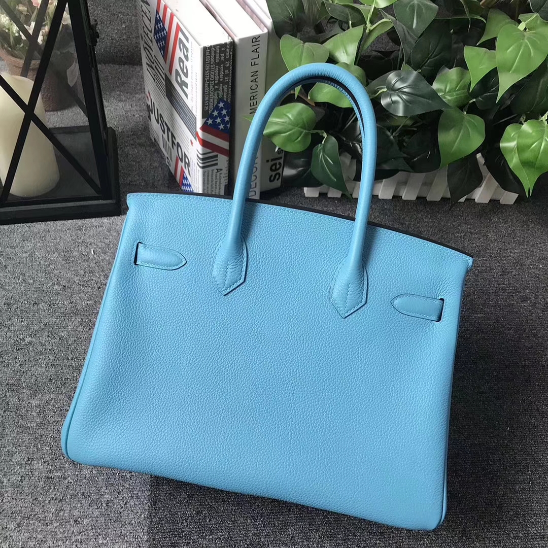Hermès（爱马仕）Birkin铂金包 北方蓝 原厂御用顶级小牛皮 金扣 30cm