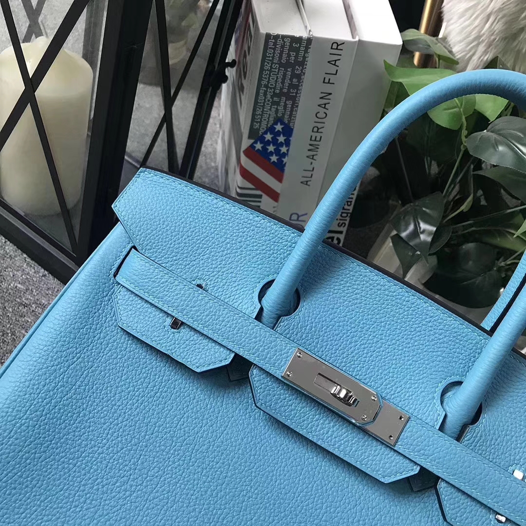 Hermès（爱马仕）北方蓝 原厂御用顶级小牛皮 Birkin 30 金扣 银扣 现货
