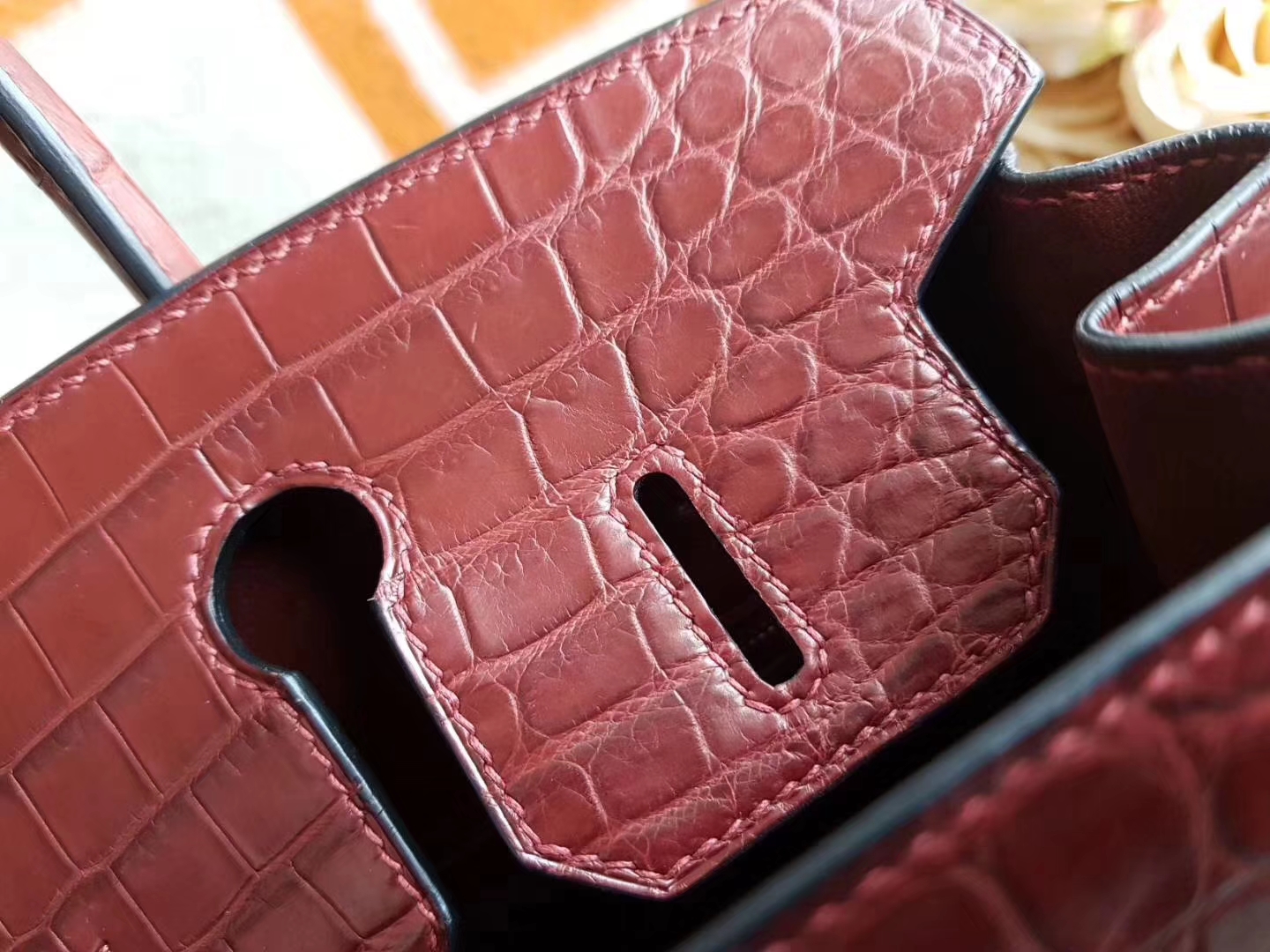 Hermès（爱马仕）Birkin铂金包 Hcp两点鳄鱼皮 Rouge H55 爱马仕红 金扣 30cm