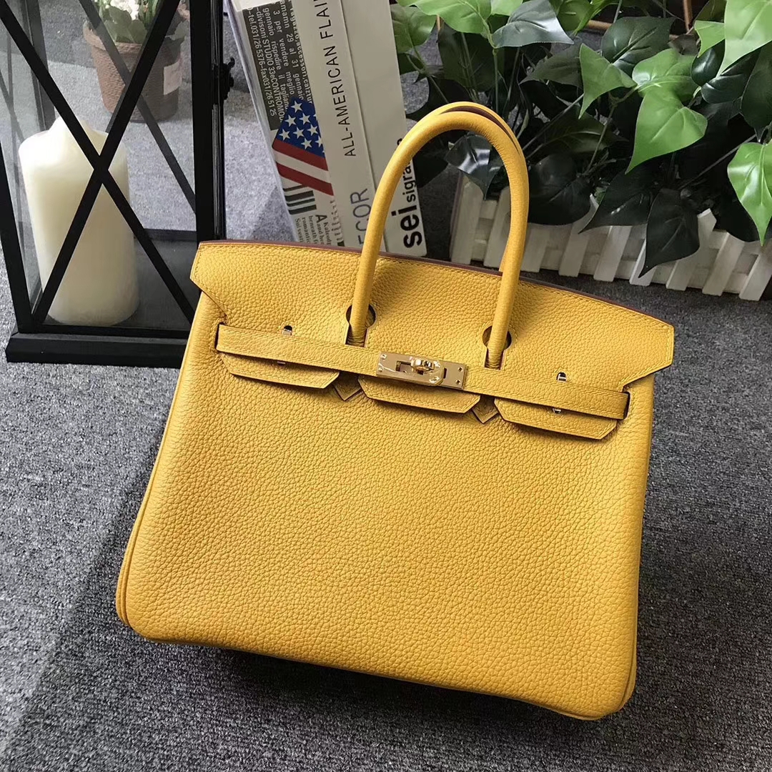 Hermès（爱马仕）9D琥珀黄 原厂御用顶级小牛皮 Birkin 25 金扣 现货