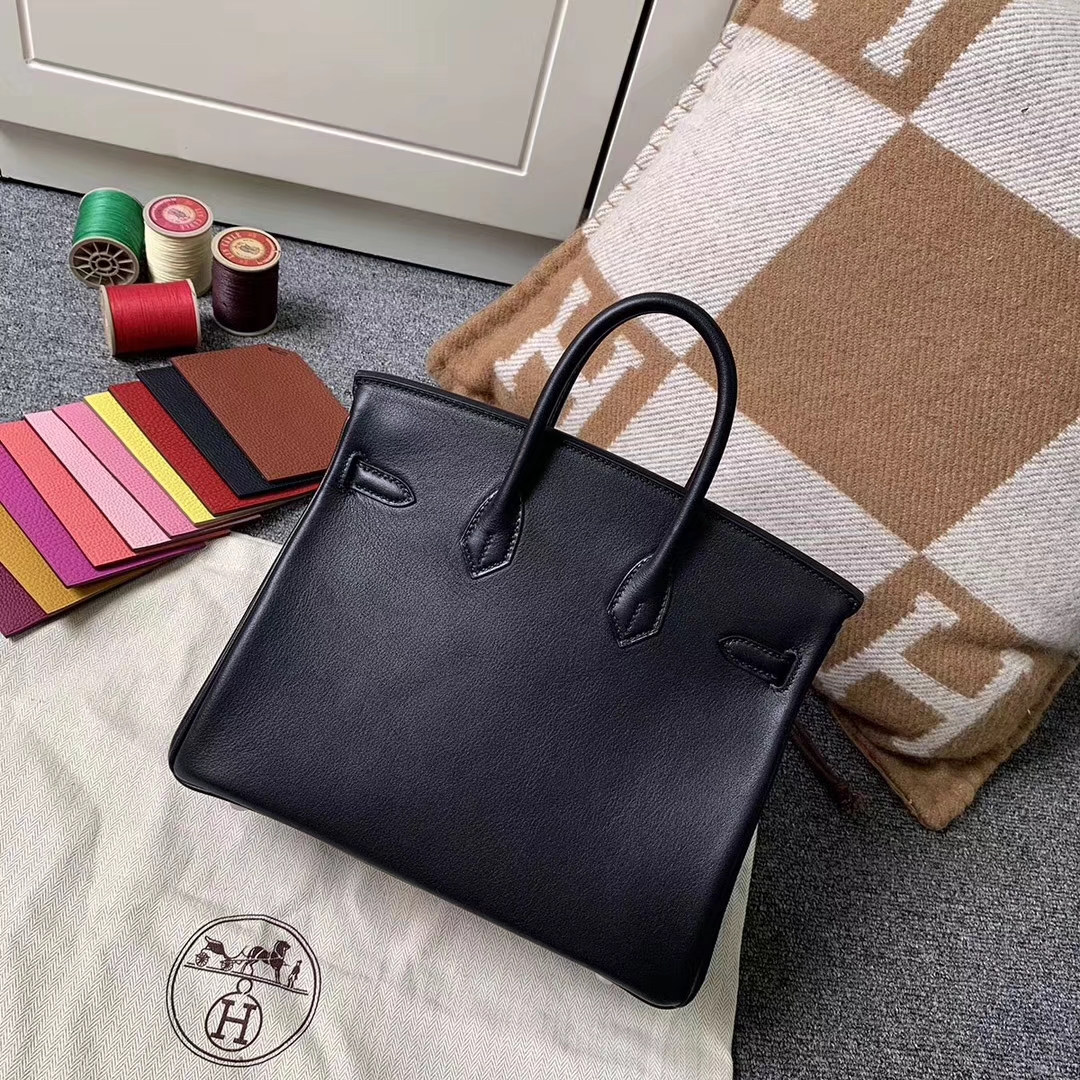 Hermès（爱马仕）Birkin铂金包 CK89 黑色 原厂御用顶级Swift 皮 银扣 25cm