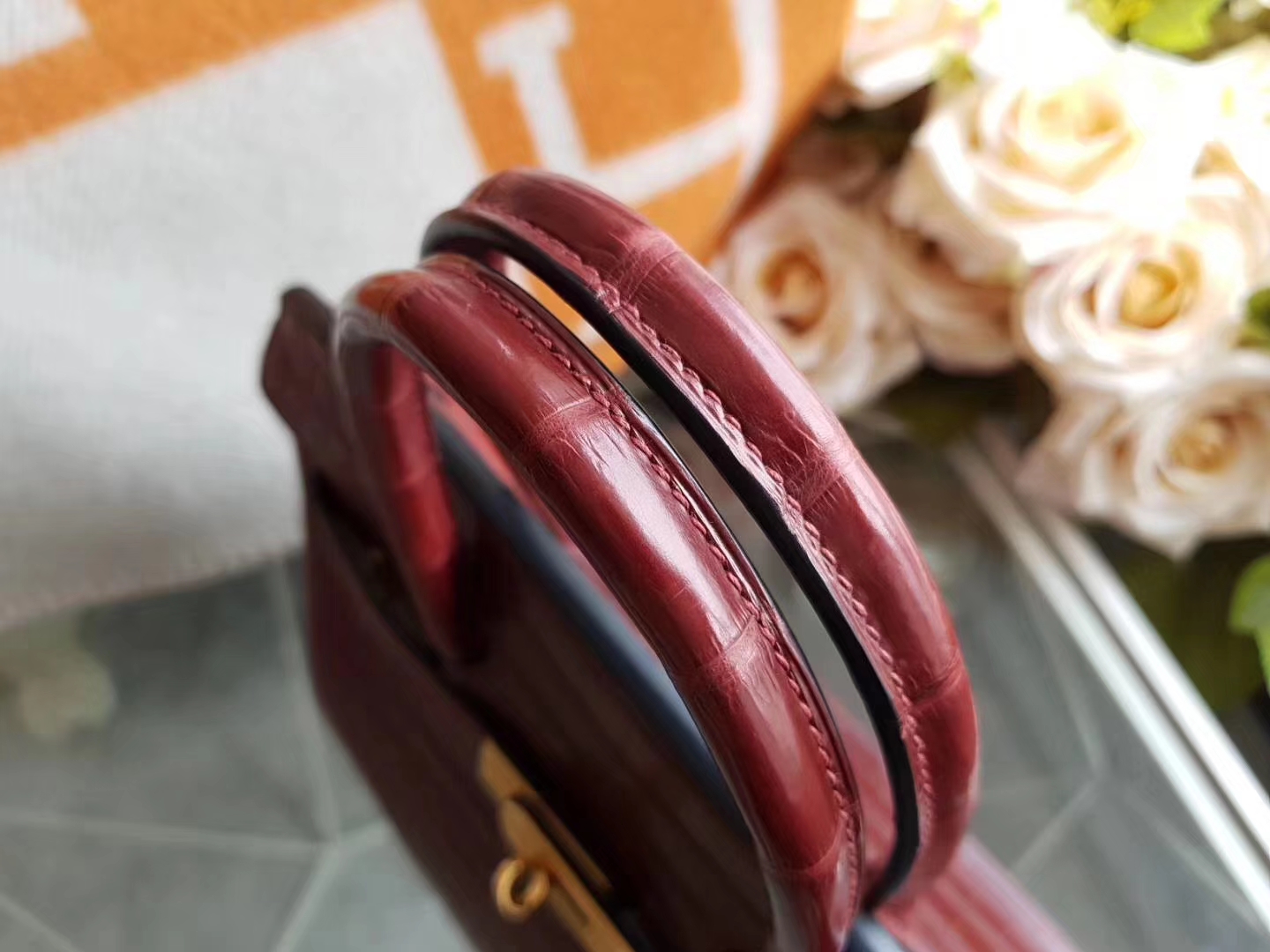 Hermès（爱马仕）Birkin铂金包 Hcp两点鳄鱼皮 Rouge H55 爱马仕红 金扣 30cm