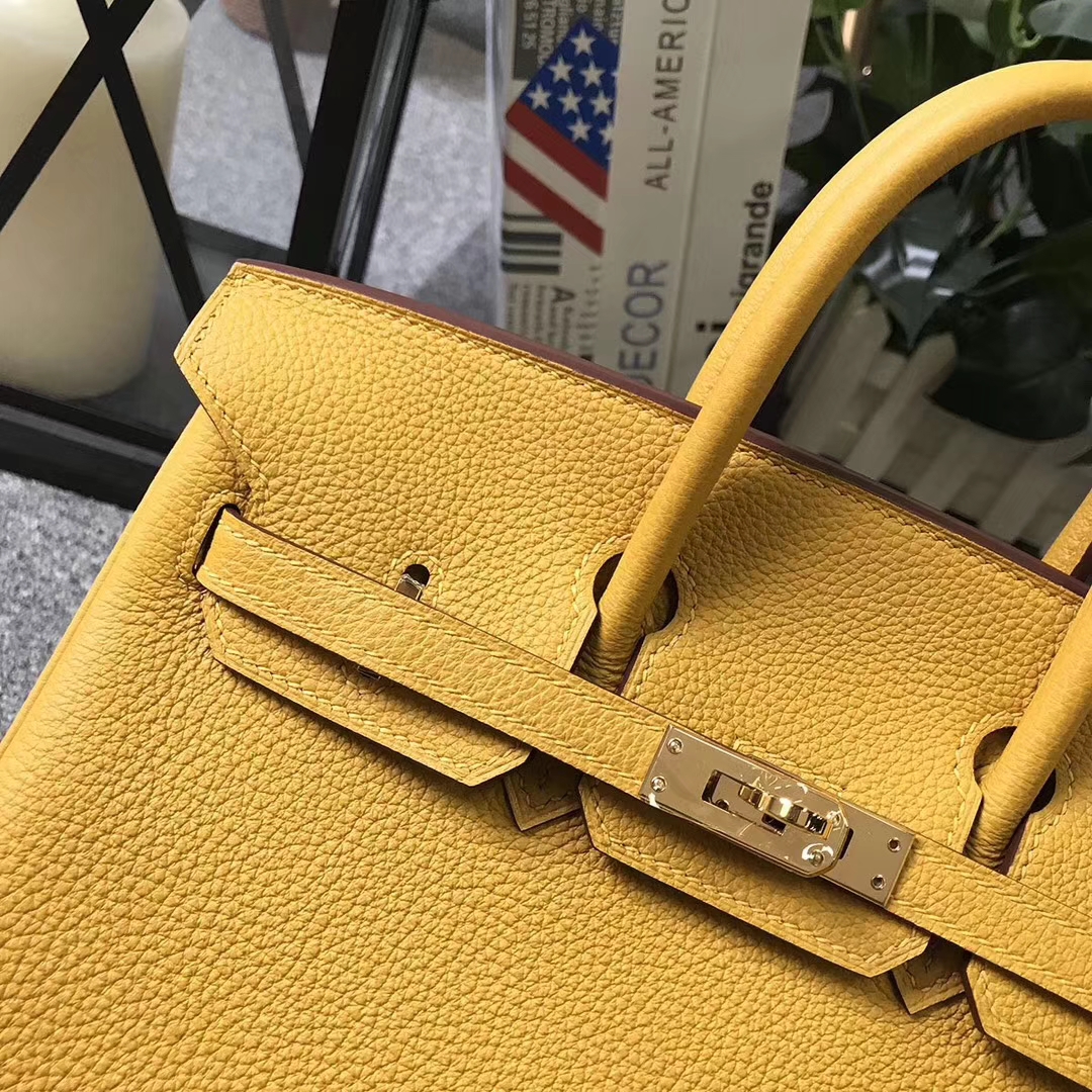 Hermès（爱马仕）9D琥珀黄 原厂御用顶级小牛皮 Birkin 25 金扣 现货