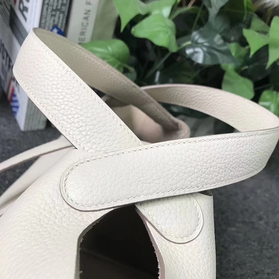 Hermès（爱马仕）Picotin菜篮包 奶昔白 原厂御用顶级TC皮 Lock 金扣 22cm 现货