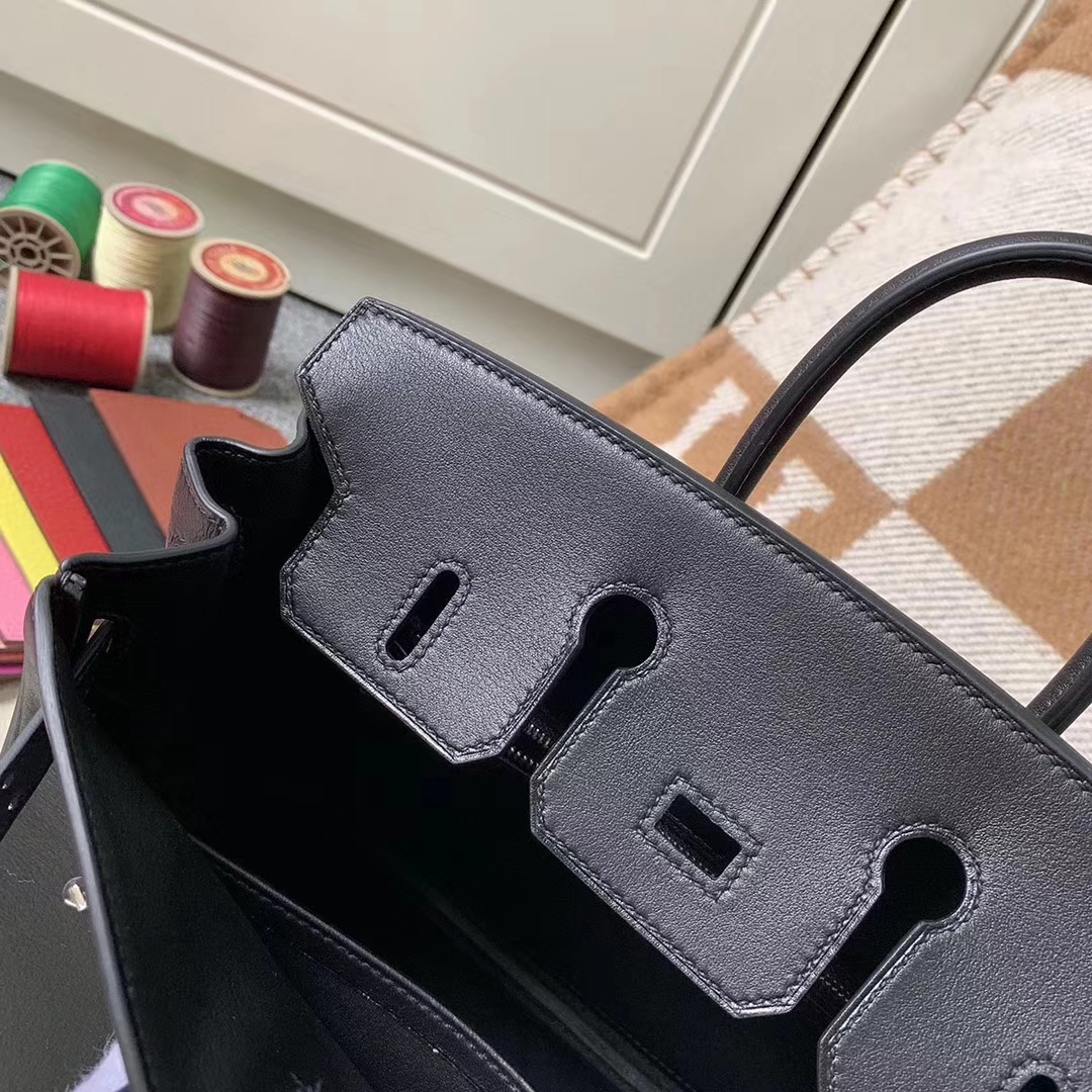 Hermès（爱马仕）Birkin铂金包 CK89 黑色 原厂御用顶级Swift 皮 银扣 25cm
