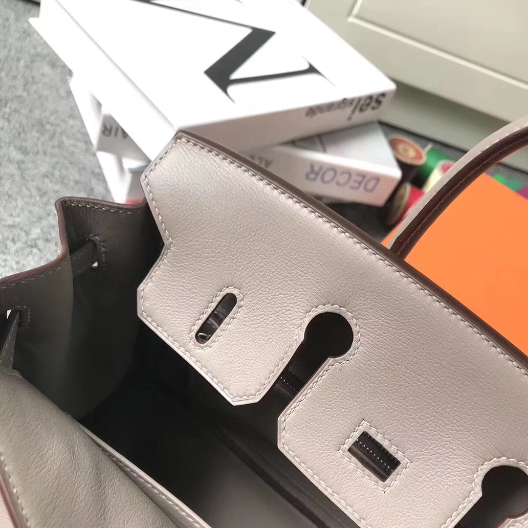 Hermès（爱马仕）Birkin铂金包 8M沥青灰 原厂御用顶级Swift 皮 银扣 25cm