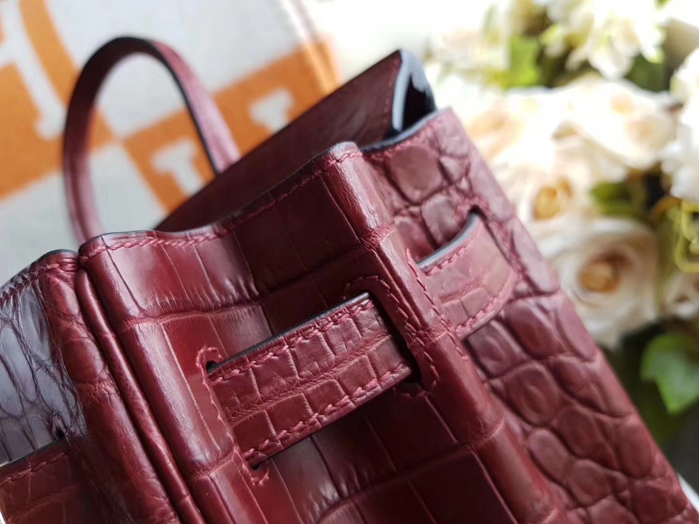 Hermès（爱马仕）Birkin铂金包 Hcp两点鳄鱼皮 Rouge H55 爱马仕红 金扣 30cm