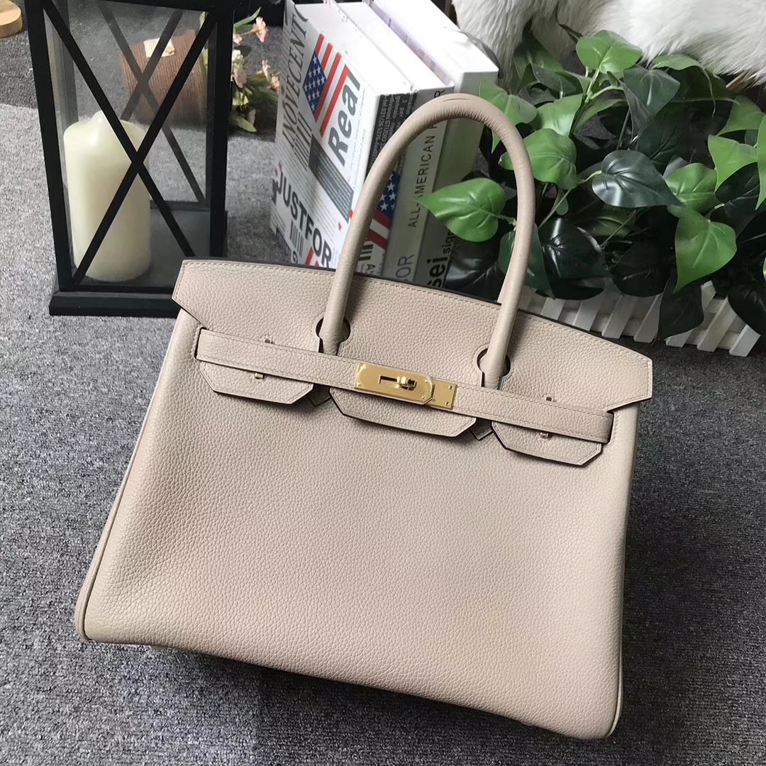 Hermès（爱马仕）CK81 斑鸠灰 原厂御用顶级小牛皮 Birkin 30 金扣 现货